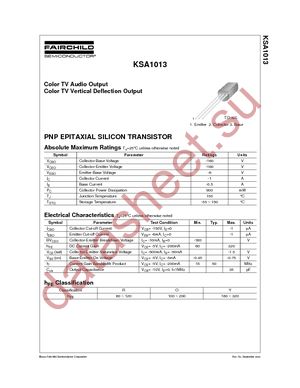 KSA1013YTA datasheet  